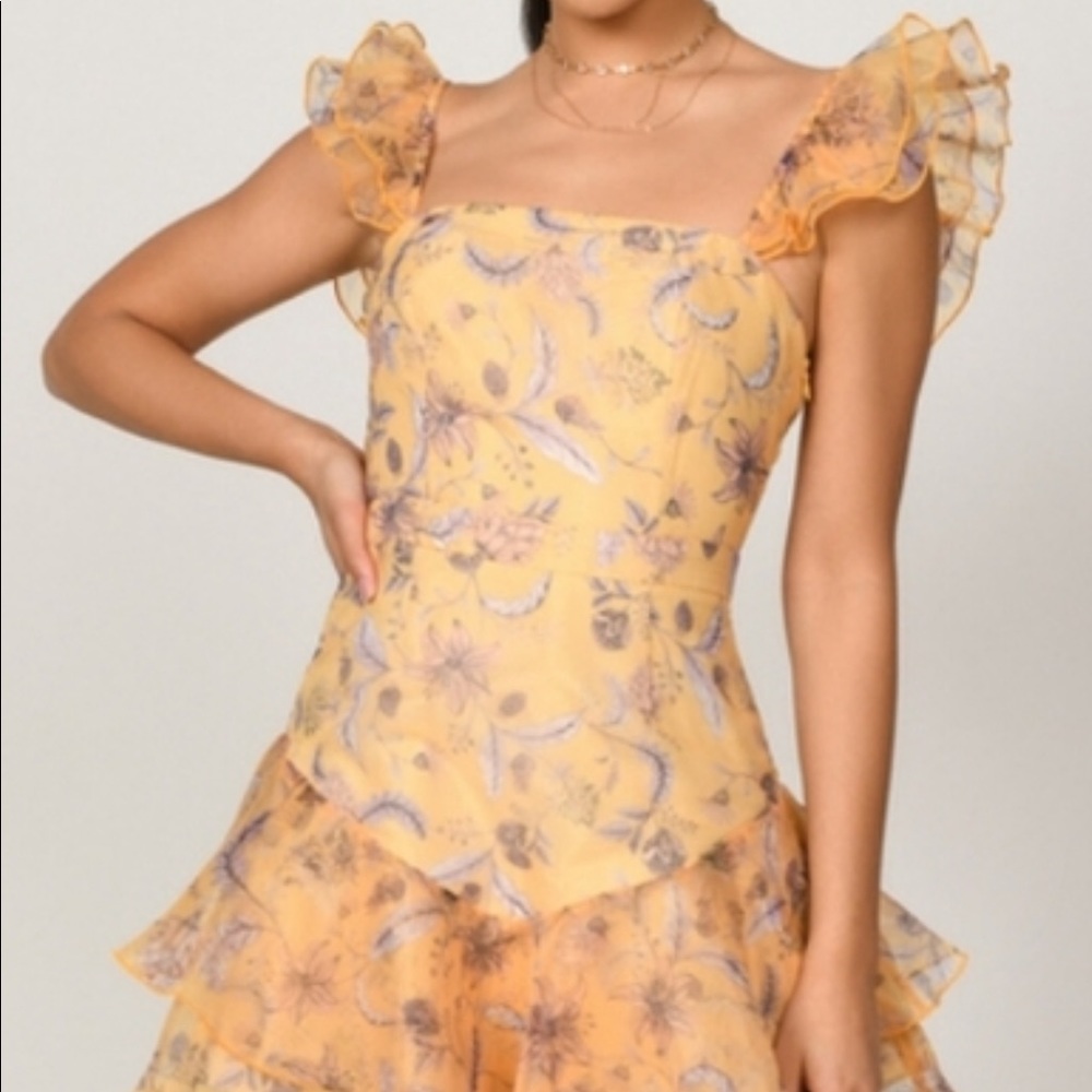 Yellow mini dress